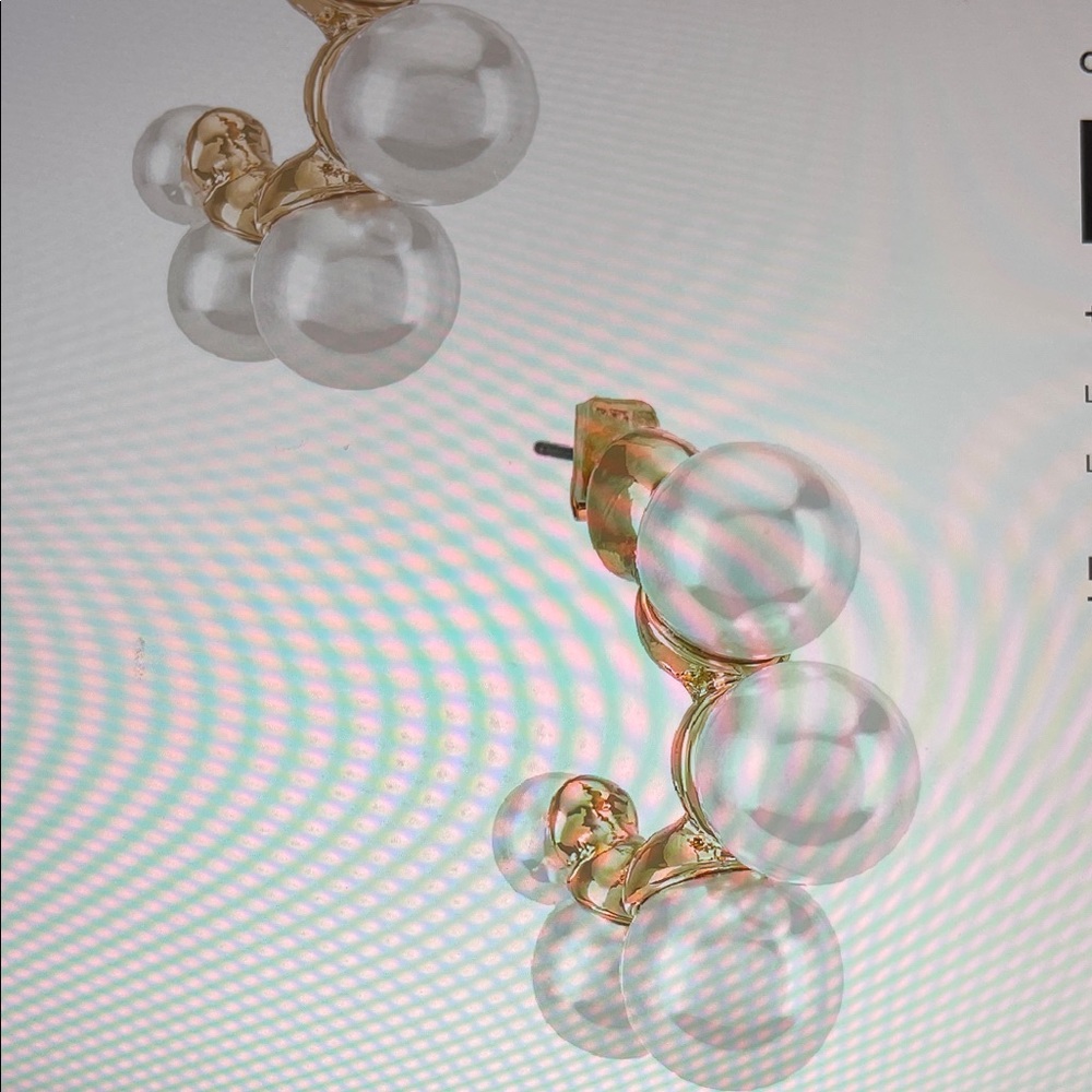 Ettika Gold and  Pearls Earrings.  REVOLVE
